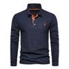 Spring New Lapel Men's Cotton POLO Shirt Fashion Casual Men's Fawn Embroidery Long Sleeve