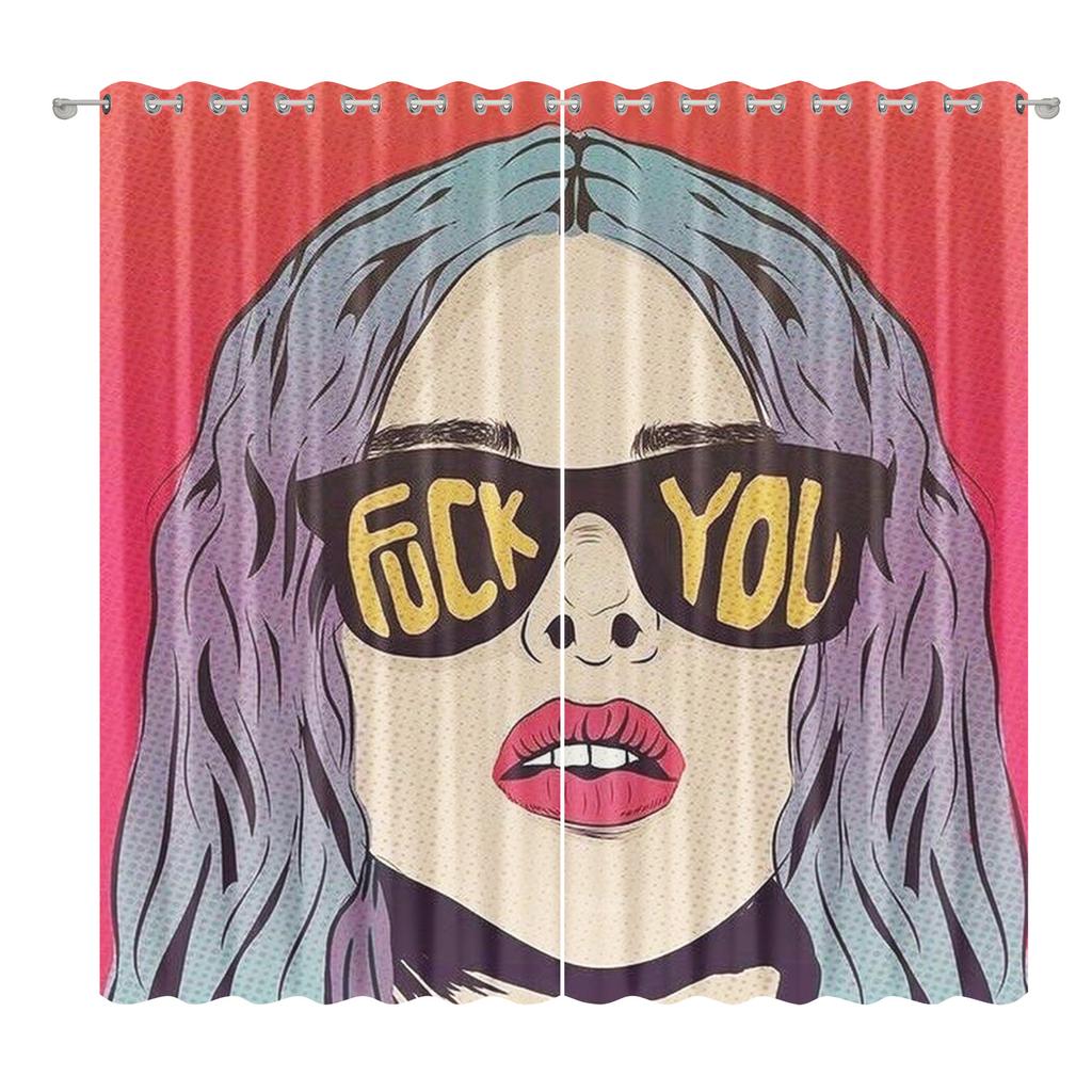 African American Female Curtain Fabric Bedroom Living Room Balcony Blackout Curtain Office Hotel Insulation Curtain