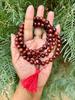 9 mm round 108+1 Bead Indian Origin Red Sandalwood Laal Chandan Japa Mala Rosary Uncolored Untreated Yoga Prayer Healing Meditation