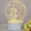 Customize Acrylic 3D Illusion LED Warm White Night Light for Living Room Kids Bedroom Decorative Lamp with USB Power