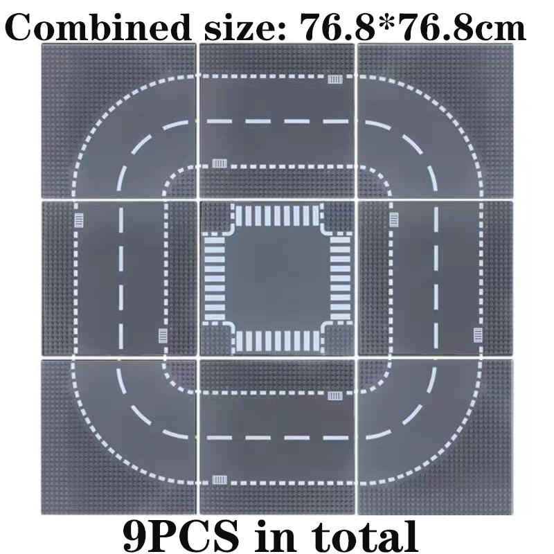 Non-Toxic Classic Building Blocks Base Plate City Street View Traffic Road Figures Construction Toys Bricks Plastic Parts Base Plate Gifts