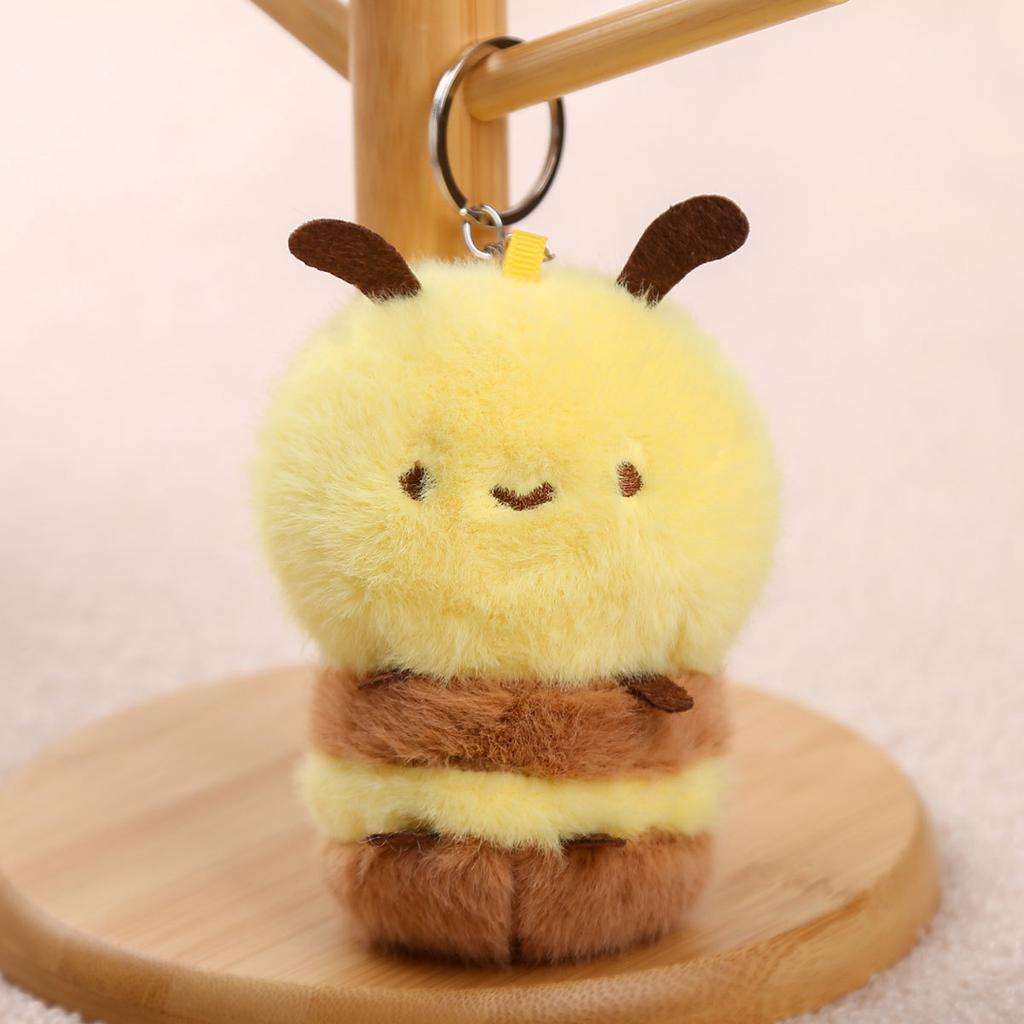 Panda and Bee Doll Pendant Keychain Bag Ragdoll Doll Plush Toy Birthday Gift Girls