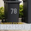 Wheelie Bin Stickers Stripes Number Self Adhesive Waterproof Stickers 0-9 Decals Outdoor/Indoor For Trash Can Garage Mailboxes