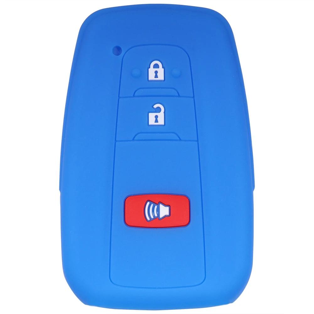 Key Fob Cover Case Remote Protector Smooth Silicone Black Fits For Toyota Rav4 Corolla Camry Avalon Car Accessories Key Cover