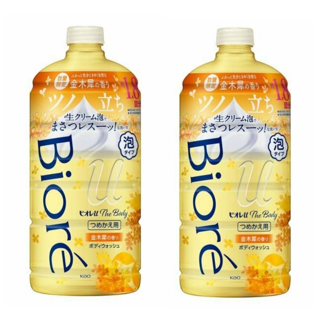 

2022 Biore U The Body Foam Type Osmanthus Scent Сменный блок x 2 780 мл Гель для душа Набор 2