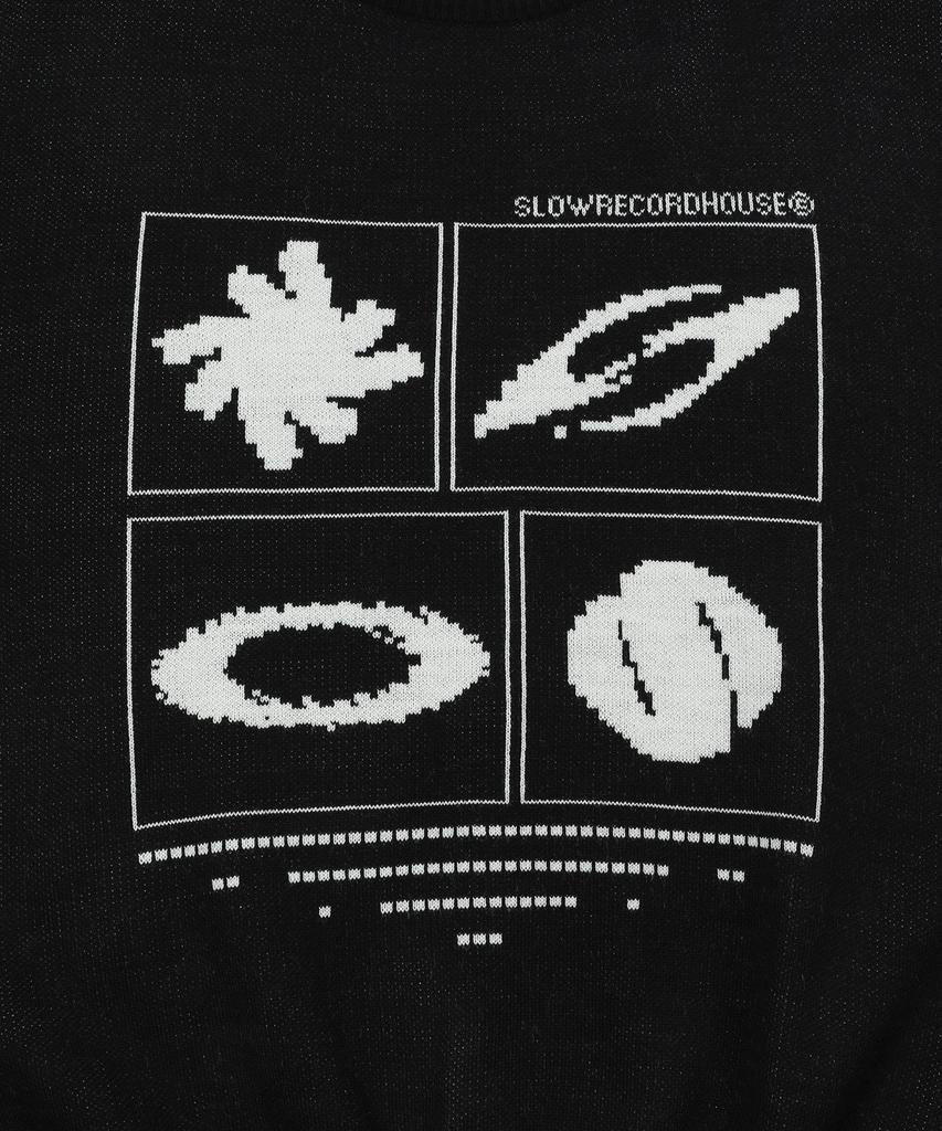 SLOW RECORD HOUSE Universe Logo Knit_Black
