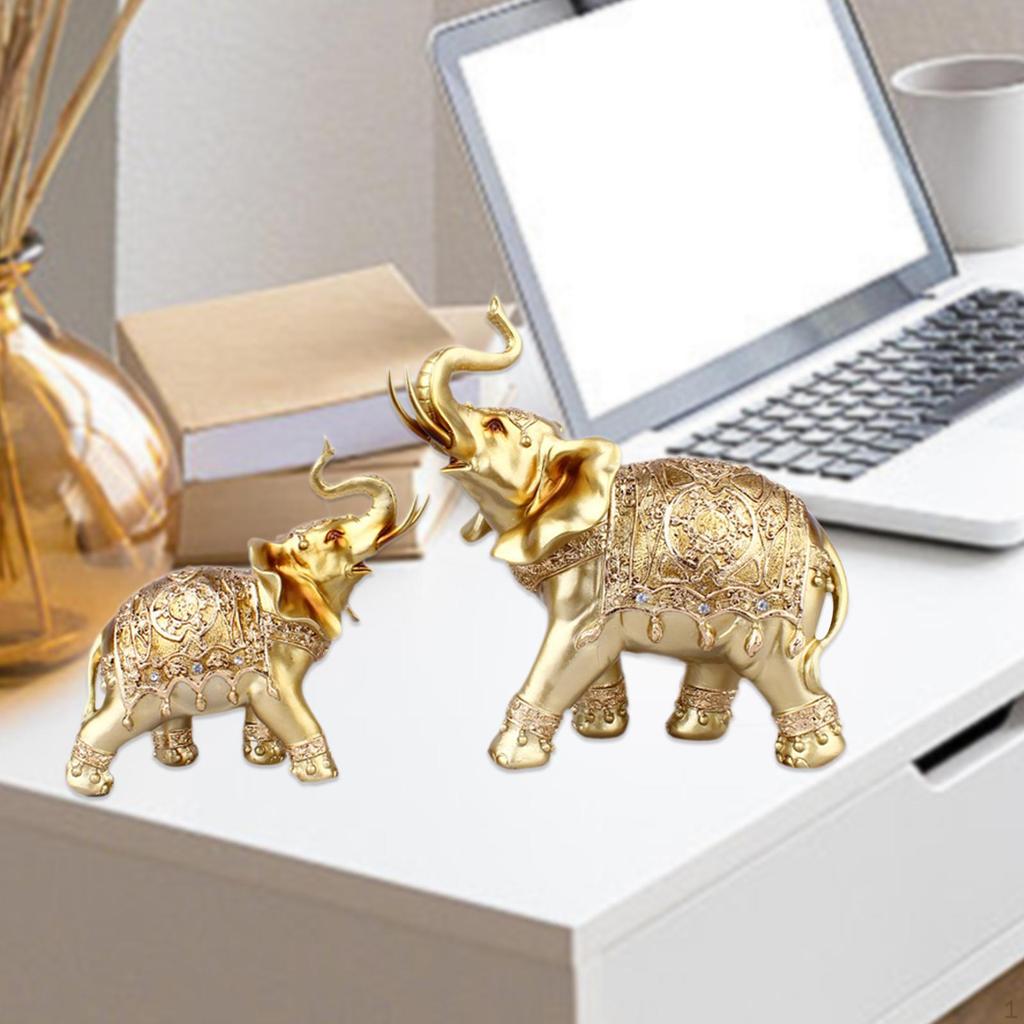 Elephant Figurine Pair for Elegant Home Display