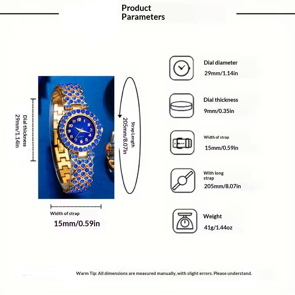 Full Diamond Watch Ladies Versatile Watch High Value Quartz Watch Jewelry Set