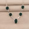 Green Onyx Gemstone 925 Sterling Silver Handmade Jewelry Women Necklace 16-18" For Gift RN-3-18