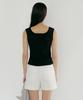 Lingseoul Square Neck Sleeveless Top-Black