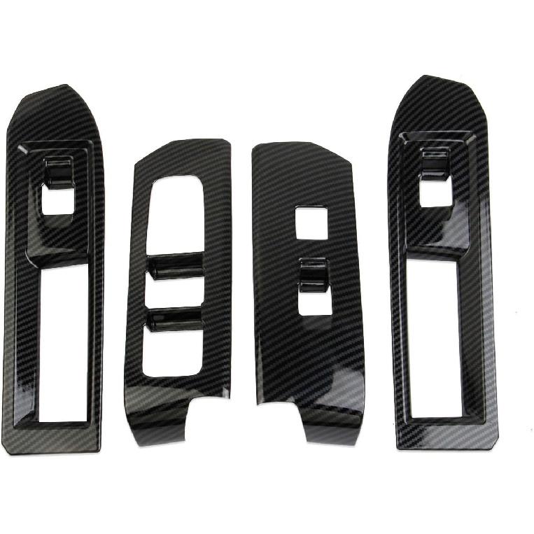 Carbon Fiber Style Interior Door Window Lift Switch Panel Cover Trims Accessoriess for 2024-2025 Toyota Tacoma
