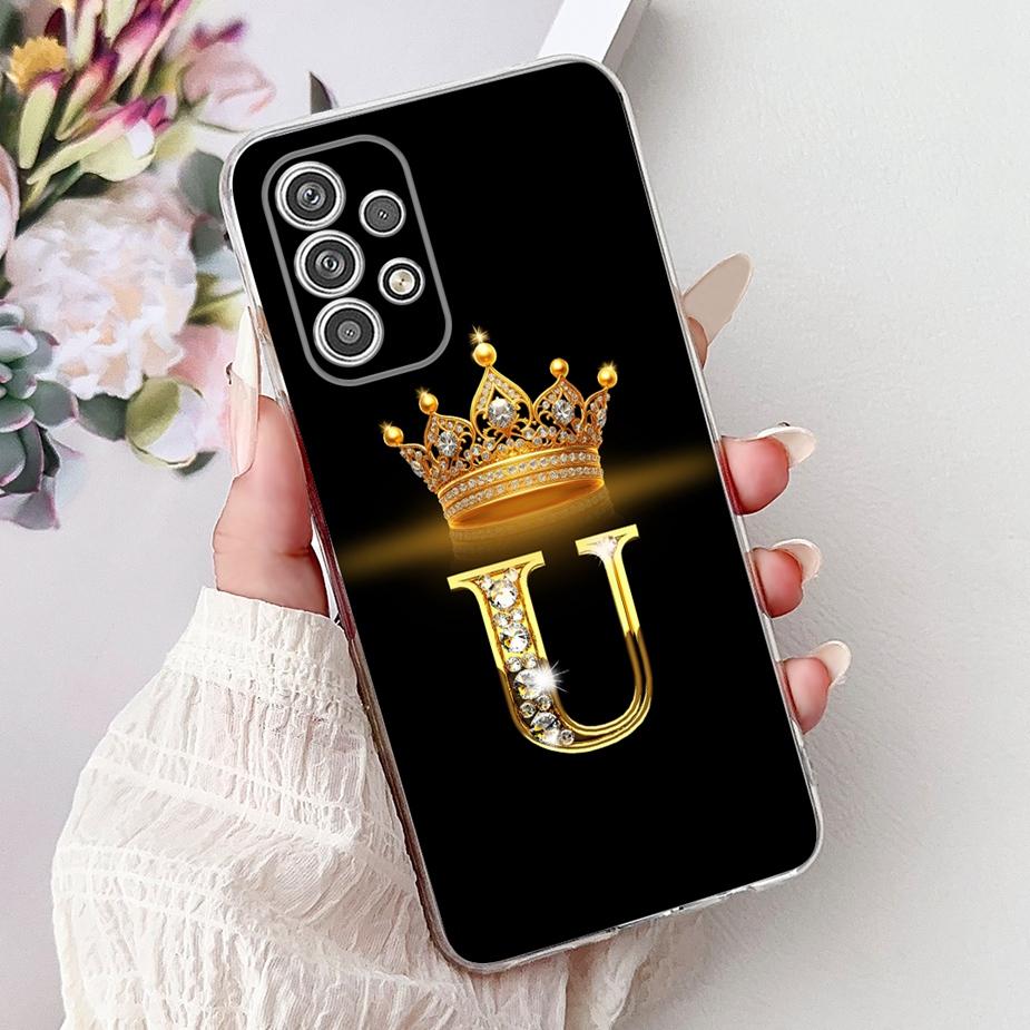 For Samsung Galaxy A23 A33 A53 A73 5G Case New Crown Letters Cover Soft Silicone Case For Samsung A23 A 33 73 Galaxy A53 5G Bags
