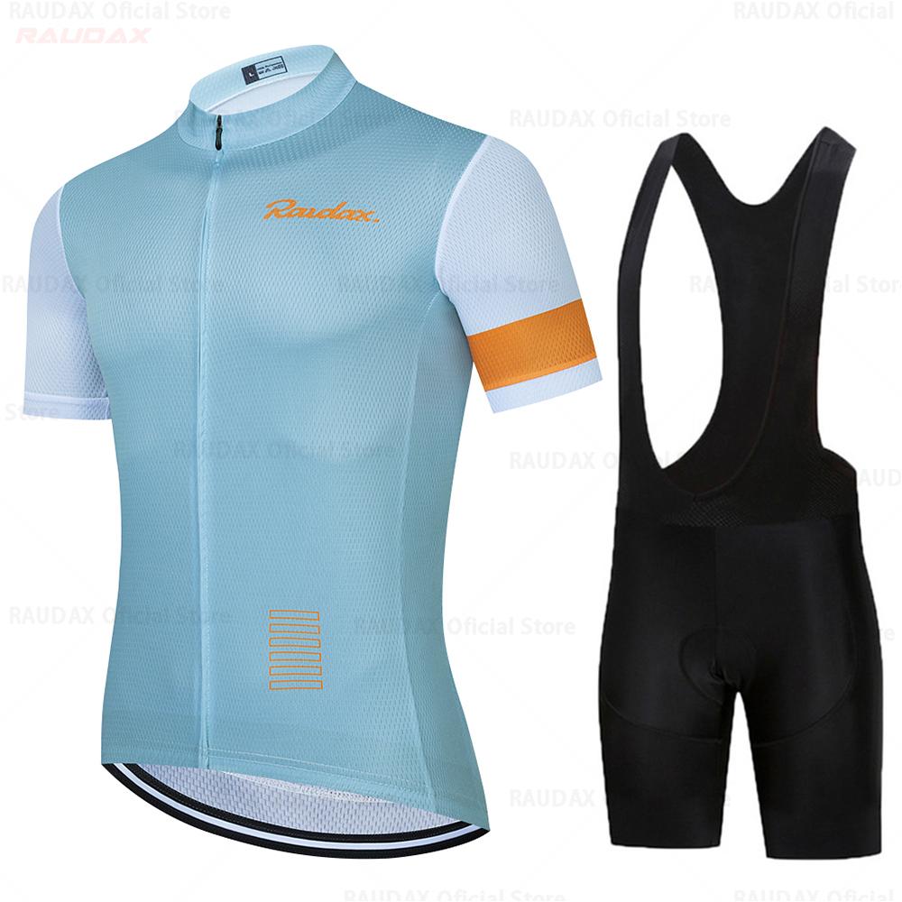 Cycling Jersey 2026 Team Raudax Cycling Clothing 19D Mountain Bike Bib Shorts MEN Bike Jersey Set Ropa Ciclismo Hombre