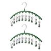 2PCS 10 Clips Curved Hanger Windproof Socks Hanger Drying Rack Clothes Drying Hanger  Clothes Shops