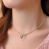 Stylish Ribbon Choker Necklace with Lovely Bowknot Tie Pendant and Gemstones Portable for Fashionable Occasions