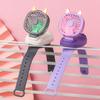 Watch Fan 1pcs Three-stage Wind USB Colorful Light Cartoon Mini Electric Fan Gift