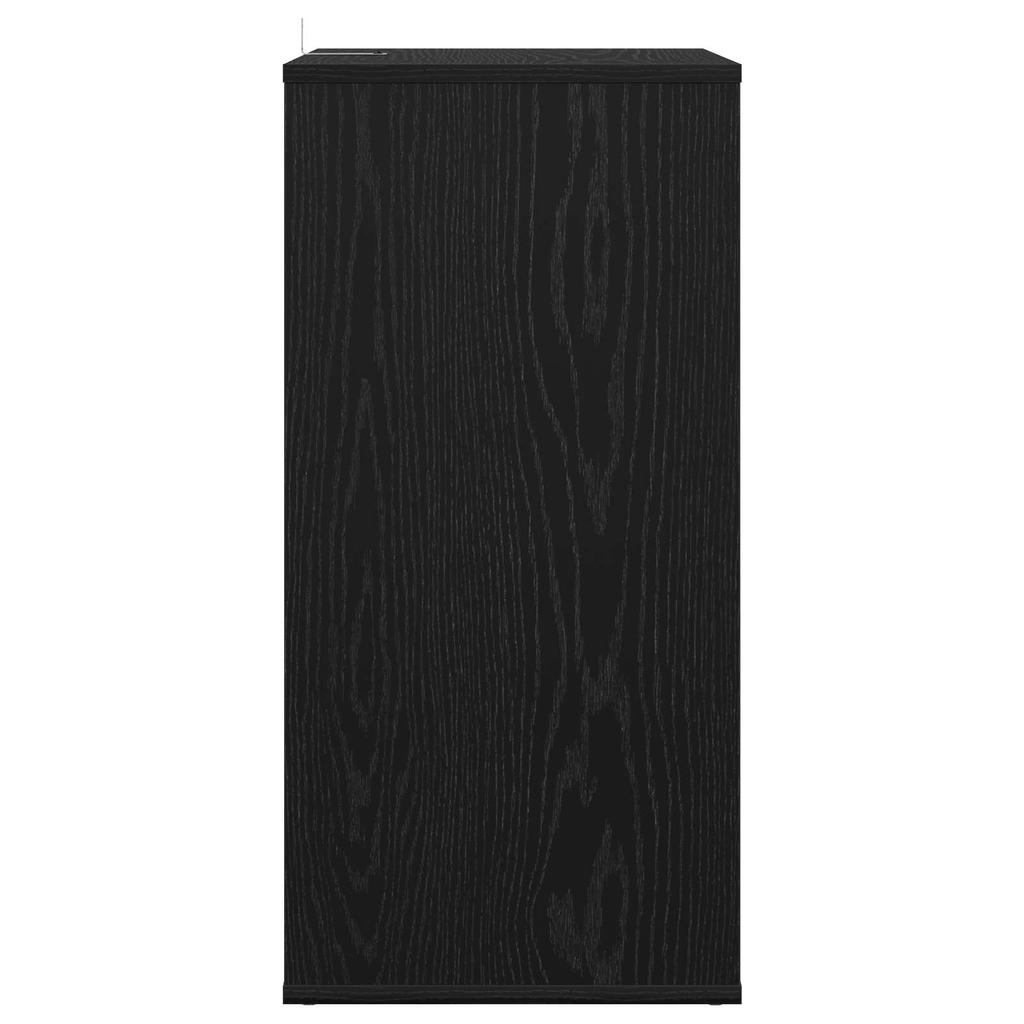 Record Cabinet Black Oak Effect 44.5 x 36.5 x 74.5 cm