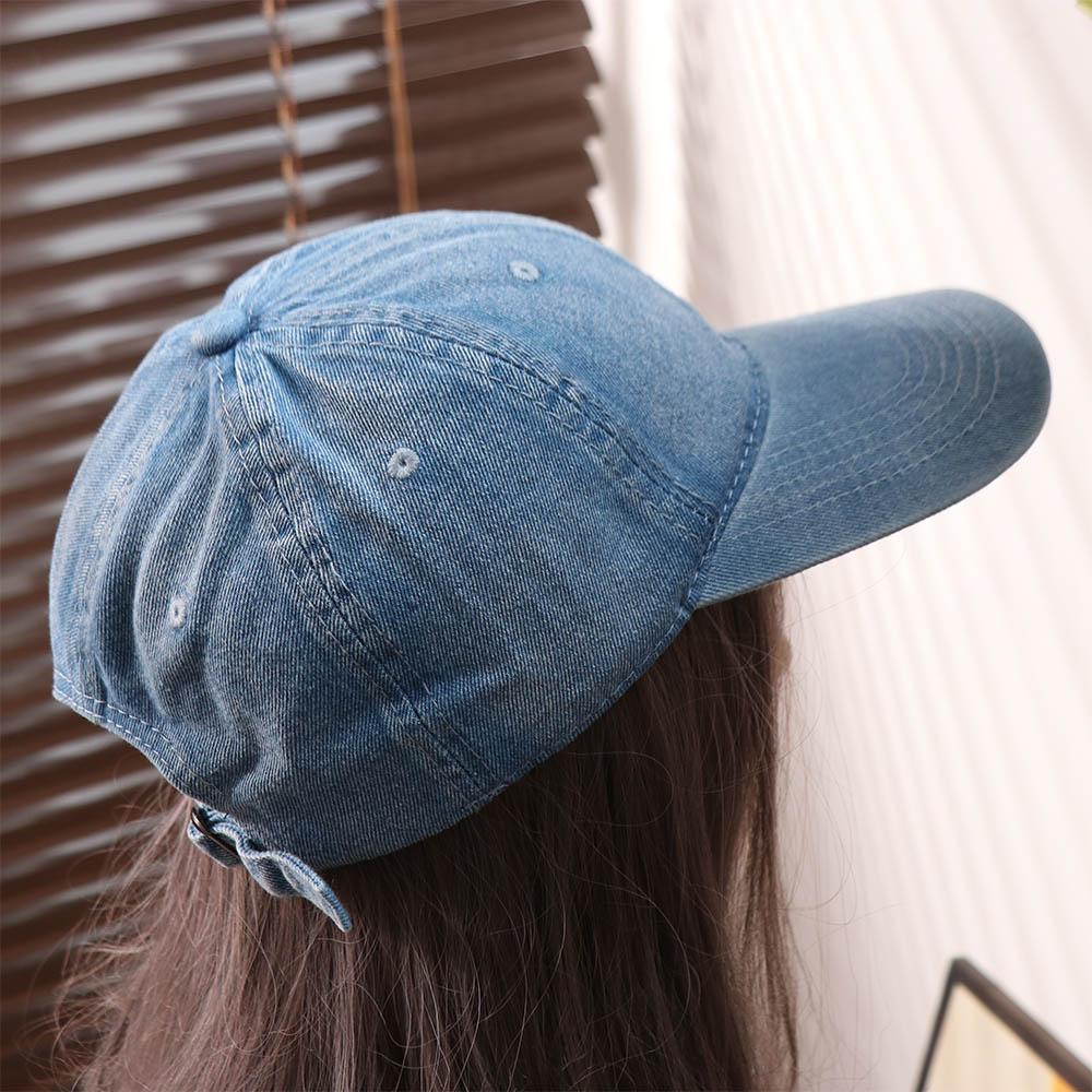 Korean Style Denim Baseball Cap Solid Color Peaked Hat Casual Sun Hat Girl