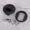 Round Black Flush Pull Slam Latch Deck Hatch Handle Lock for Marine Boat RV Drawers