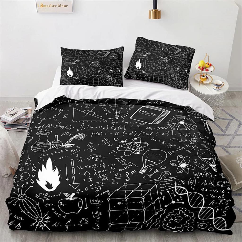 Mathematical Formulas Math Equations Soft Duvet Cover Suitable for Children Young Boys plus Young Girls Who Love Mathematics Scholars Comfortable