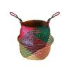 Nordic Foldable Seagrass Storage Basket Patchwork Seagrass Garden Flower Pot Planter Laundry Basket