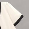 Women's Color-Block V-Neck Short Sleeve Slim Fit Shirt