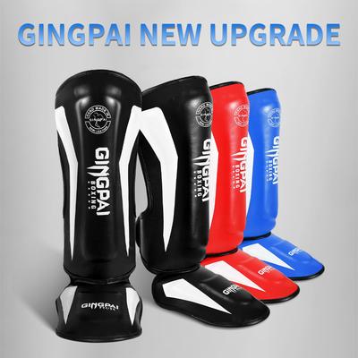 Gingpai Espinilleras de Boxeo Más Gruesas Protección Leggings Equipo Artes Marciales Muay Thai Pierna Taekwondo Pies Tobilleras