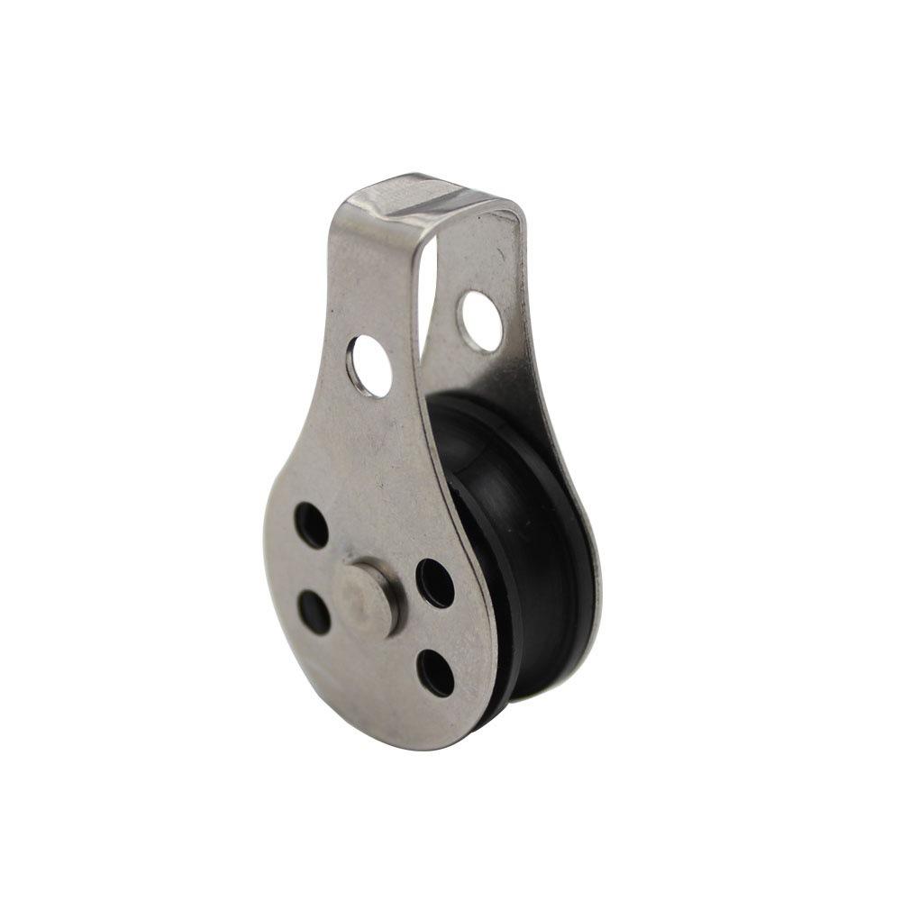 25mm Stainless Steel Marine Pulley Block 2pc 304 Stainless Steel Boat Hardware Block with Nylon Sheave for Sailing Rigging