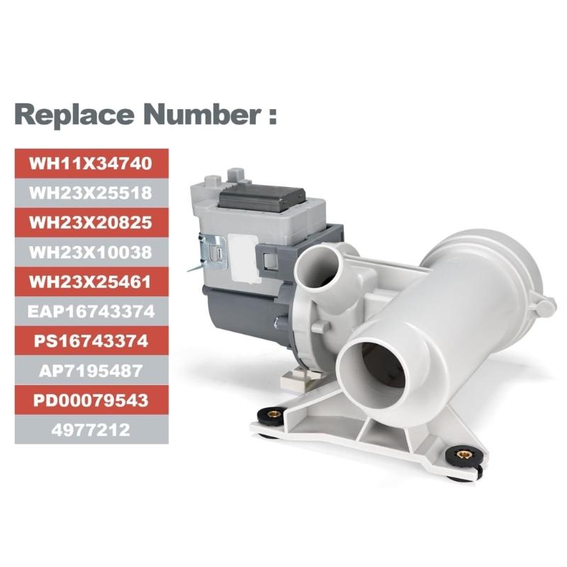 High Performances Drain Pump Motor WH23X25518 Front Loading Washer Drain Pump Assembly Ensuring Reliable Drainage