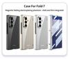 Magnetic Hinge Folding Bracket Plated Frame Transparent Glass Protective Film Case for Samsung Galaxy Z Fold7 Protect Cover