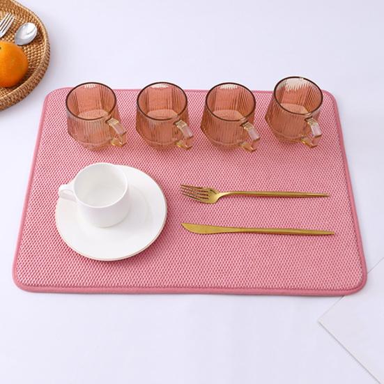 Yousheng Microfiber Drying Mat Super Absorbent Quick-Dry Dish Drying Pad for Kitchen Countertop Heat Resistant Dining Table Mat for Pots Pans Cups