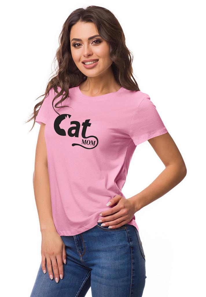 Inkmeso Crew Neck Cat Mom Graphic Tshirt Short Sleeve Women Cotton Tee