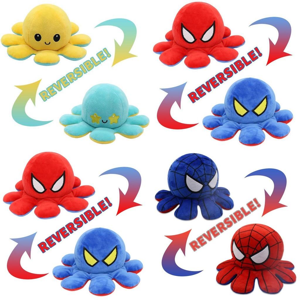 Adorable Spiderman Reversible Octopus Plush Toy With Soft And Lifelike Features For Kids