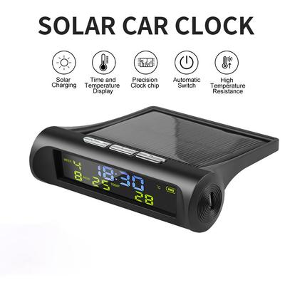 Solární hodiny do auta s LCD displejem s časem a datem teploty v autě Příslušenství do auta Autodíl