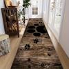 1Pcs Vintage Wood Plank Animal Track Non-Slip Washable Area Rug Runner for Entryway, Living Room, Bedroom & Patio