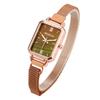 YAMAGW Womens Watch Small Simple Waterproof Rose Gold Thin Mesh Belt Fashion Quartz Malachite Green