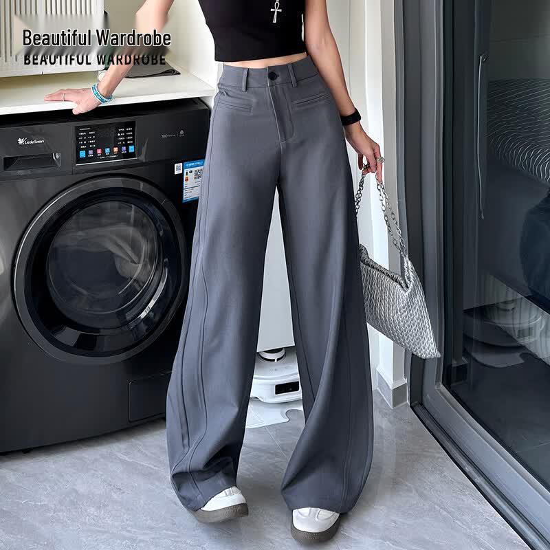 BEAUTIFUL WARDROBE Women's High-Waisted Wide-Leg Suit Pants