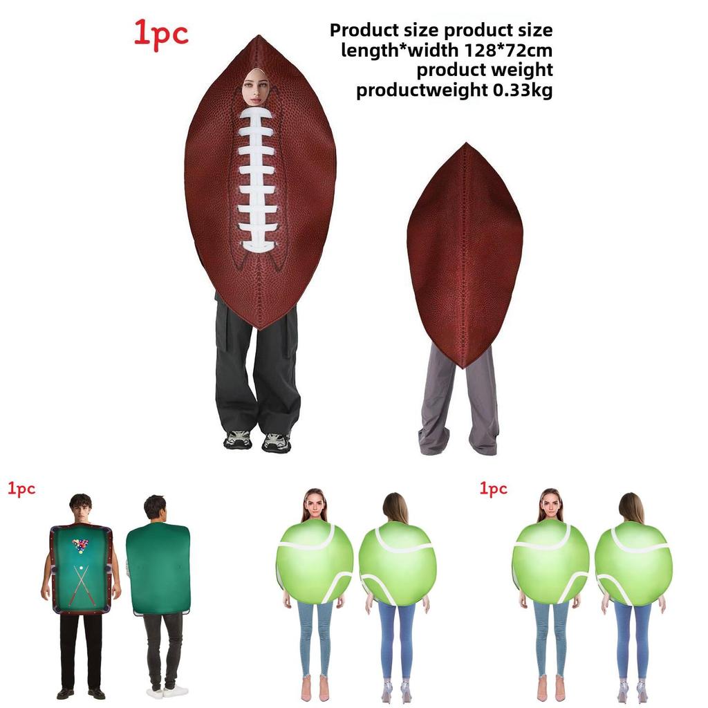 Halloween Party Kostüm Onesie mit Schaumpolsterung Rugby Billard Kostüm Event Jumpsuit Performance