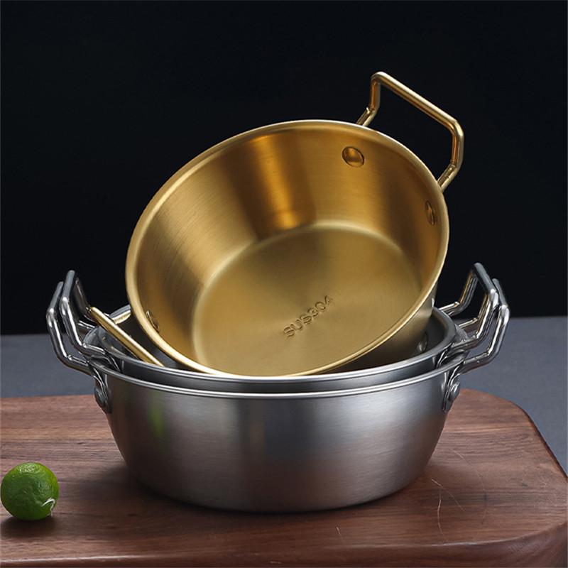 Koreańska Miska Ze Stali Nierdzewnej z Podwójnym Uchem Miski na Ryż, Wino Ryżowe, Sałatkę, Przekąski, Owoce, Zastawa Stołowa, Naczynia na Sos, Talerz na Jedzenie, Przybory Kuchenne