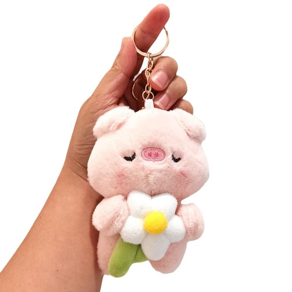 Cute Plush Bear Keychain Dolls White And Pink Small Pendant For Girlish Schoolbag Charms Wedding Gifts Toys