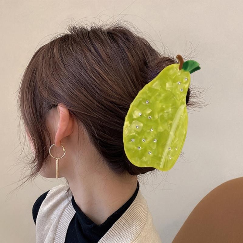 Stylish Fruit Acetate Hair Claw Clip Unique Designs Women's Hair Accessory for Daily Outings and Casual Gatherings
