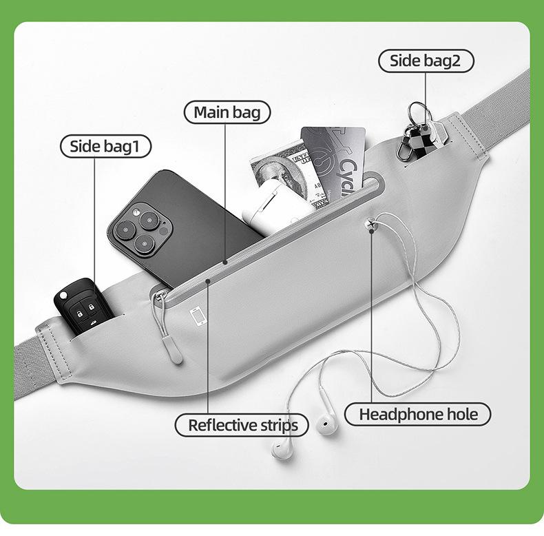 Unisex Waterproof Sports Waist Bag for Running and Fitness - Lightweight, Invisible, and Outdoor-Ready Cross-Border Hot Seller