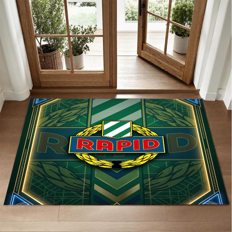 Rapid Wien FC Design Kristall-Samt Teppich Weiche Dekorationsmatte für Schlafzimmer Eingang
