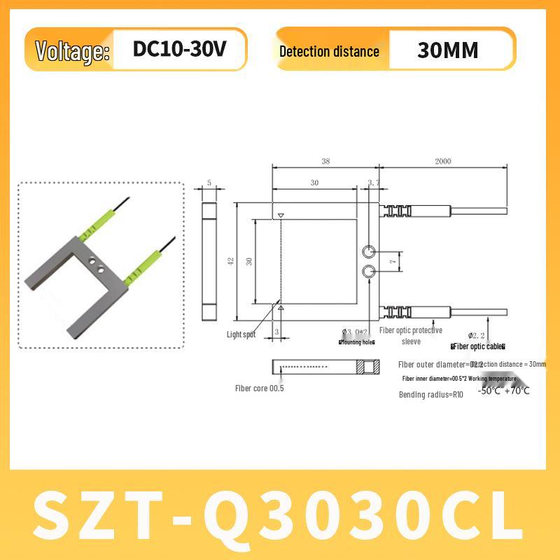 U-groove Through-beam Fiber Optic Sensor for Label Positioning with U-shaped Grating Probe