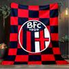 1 Stück AC Mailand Fußballverein Aufdruck Weiche Flanelldecke Überwurf für Schlafzimmer Wohnzimmer Sofa Camping Reise Fan Geschenke Weihnachtsgeschenke