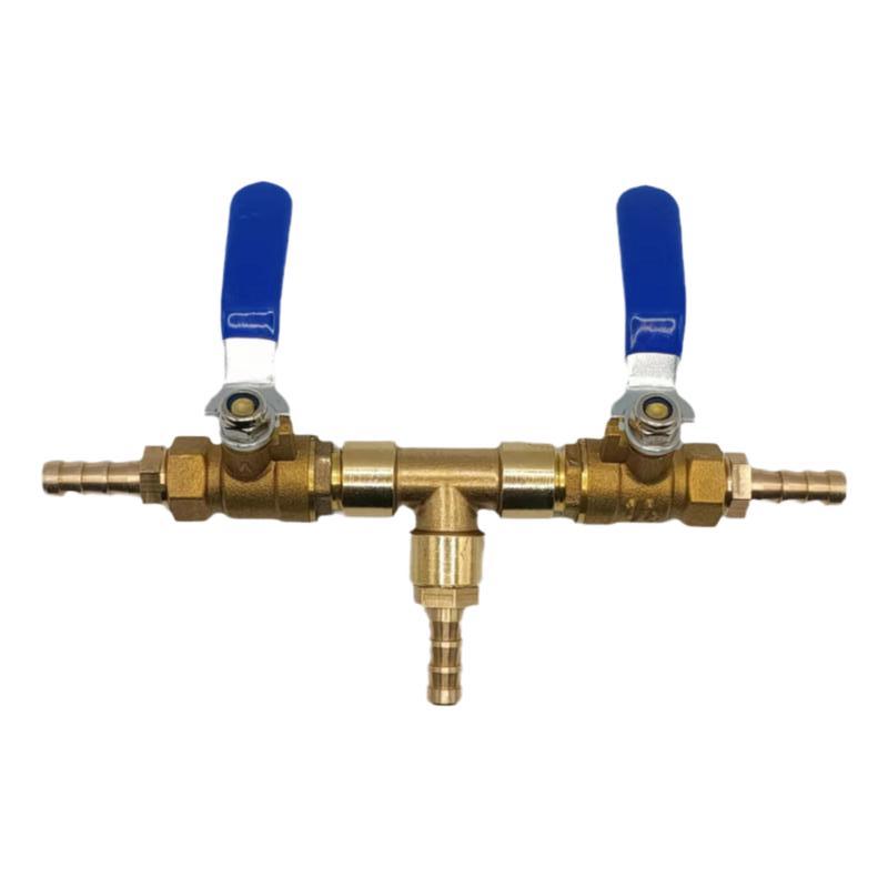 Brass Push-to-Connect Ball Valve Reducing Tee for Water Pipes (Sizes: 6/8/10/12/14/16mm)