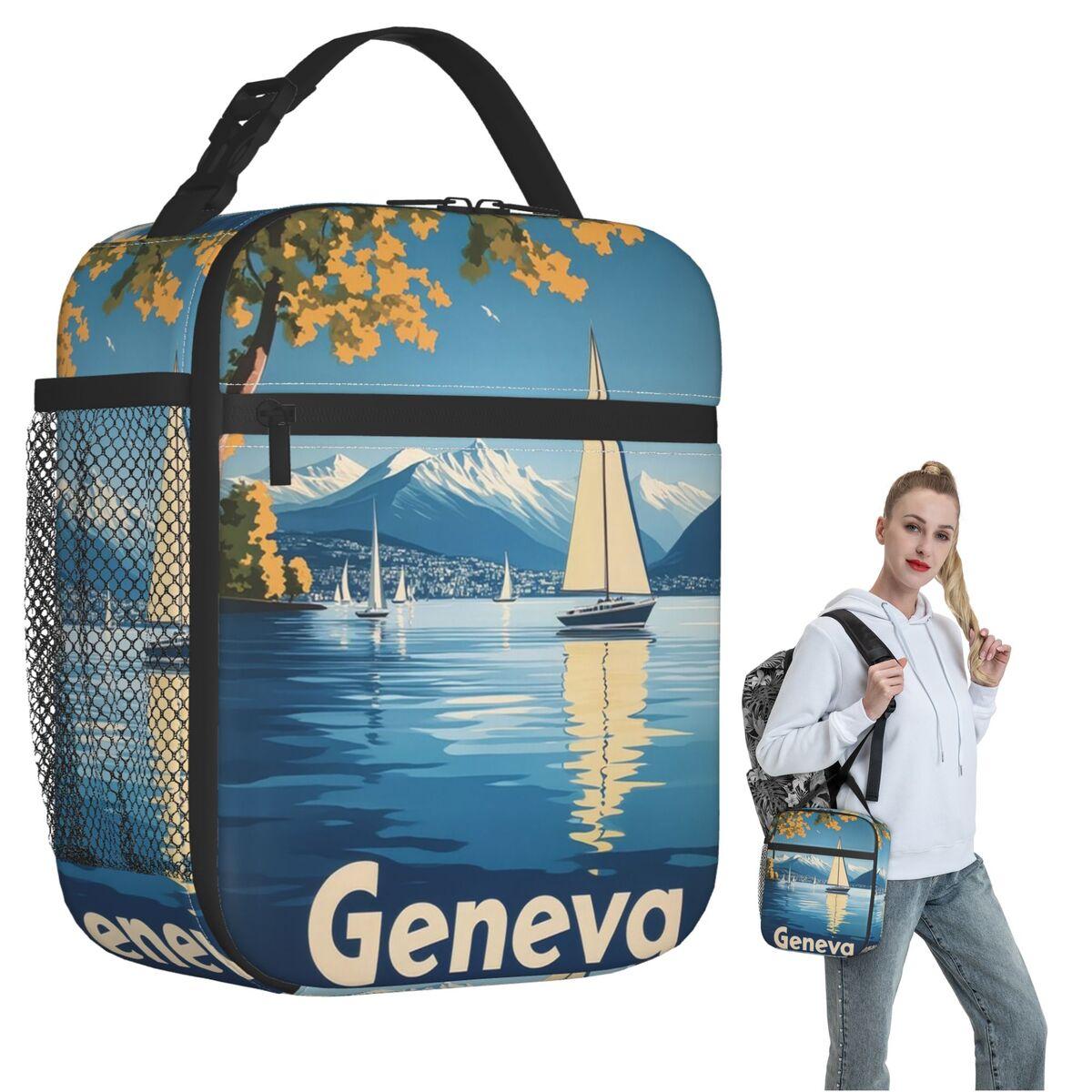 Discover The Enchanting Allure Of Geneva Insulated Lunch Bag for Women Children Portable Food Boxes Thermal Lunch Box Tote One Size