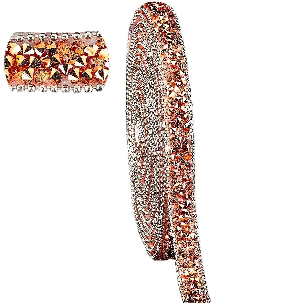 Self Adhesive Crystal Rhinestone Sticker DIY Sticker Bling Crystal Rhinestone Ribbon 1cm Width Diamond Ribbon