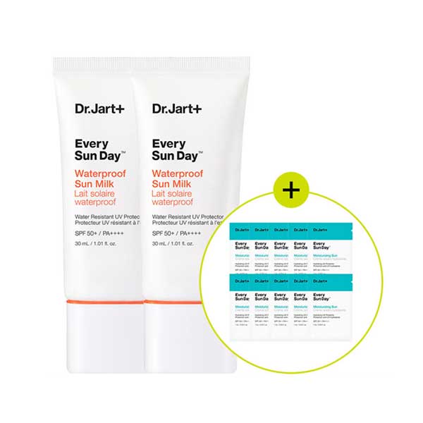 Dr.Jart+ Every Sun Day Waterproof Sun Milk SPF50+ PA++++ Sweatproof UV Protection 30ml x 2