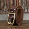 Belt Men's Washed-out Vintage Distressed Pure Cowhide Crack Leather Pin Buckle Trendy Unique Denim Casual Belt Men's